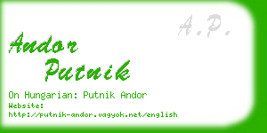 andor putnik business card